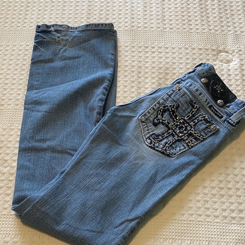Women’s Light Blue Embellished Pocket Jeans